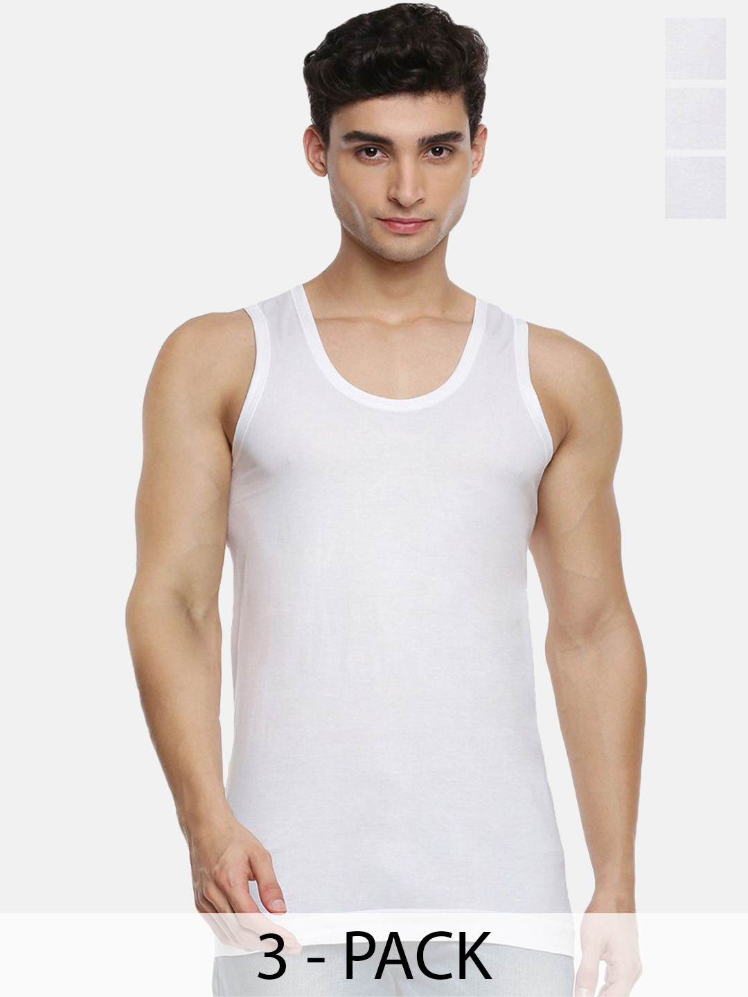 

Ramraj Pack Of 3 Men Cotton Sleeveless Innerwear Vest, White