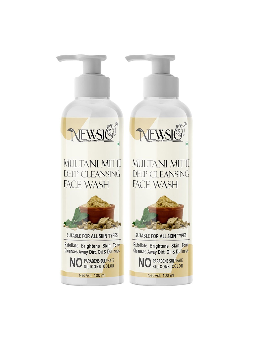 

Newsio Set Of 2 Deep Cleansing Face Wash-100 ml Each, Yellow