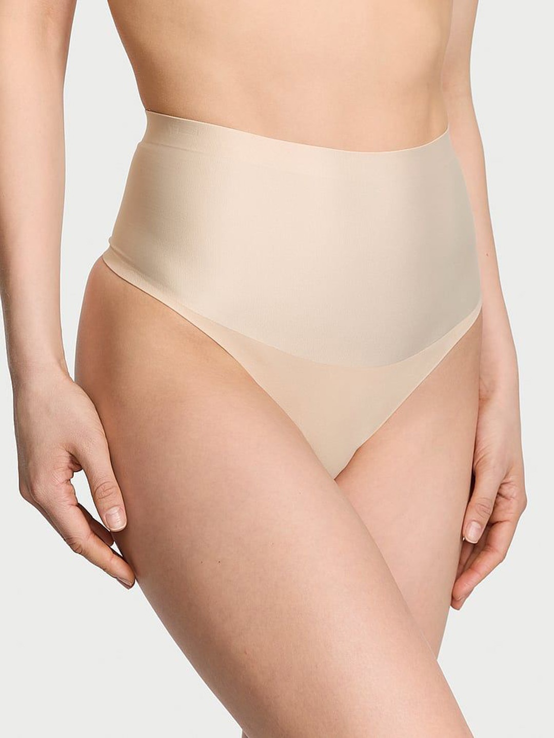 

Victoria's Secret Women High Rise Seamless Smoothing Shimmer Thong Briefs1125350639H6, Beige