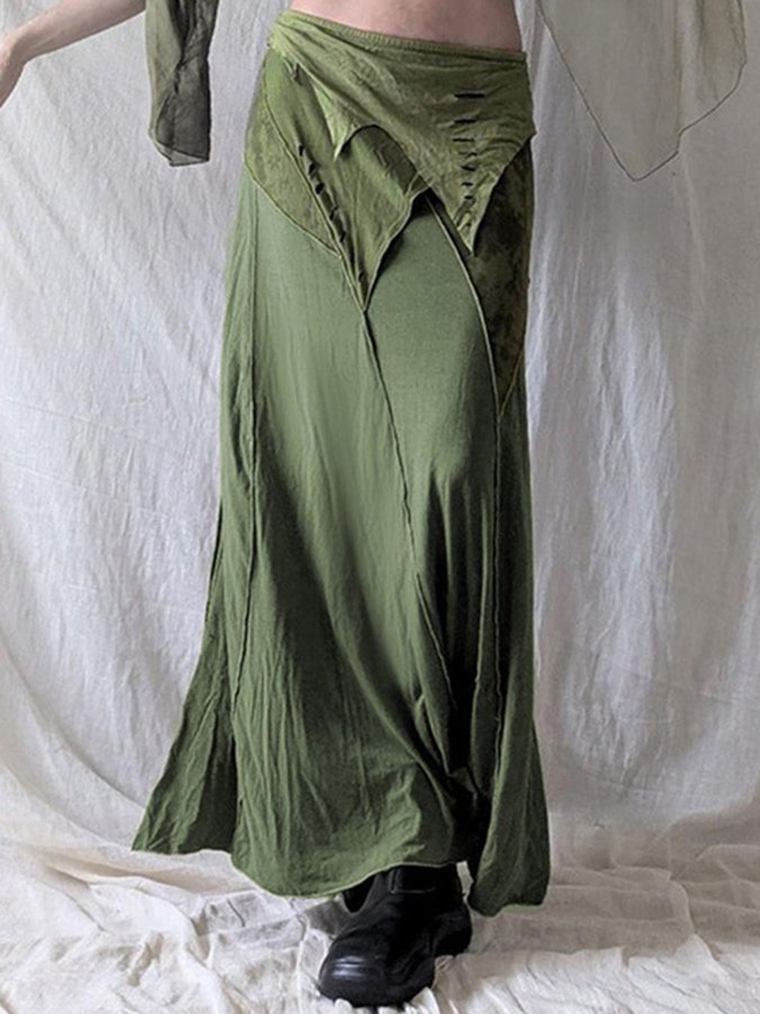 

LULU & SKY Women A-Line Maxi Skirt, Green