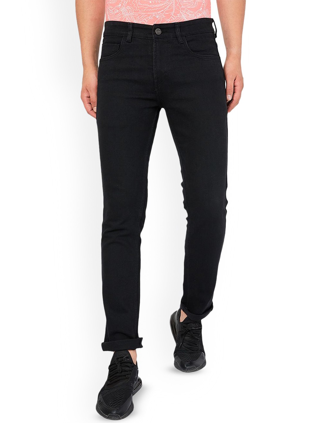 

Ben Martin Men Comfort Slim Fit Stretchable Mid-Rise Cotton Jeans, Black