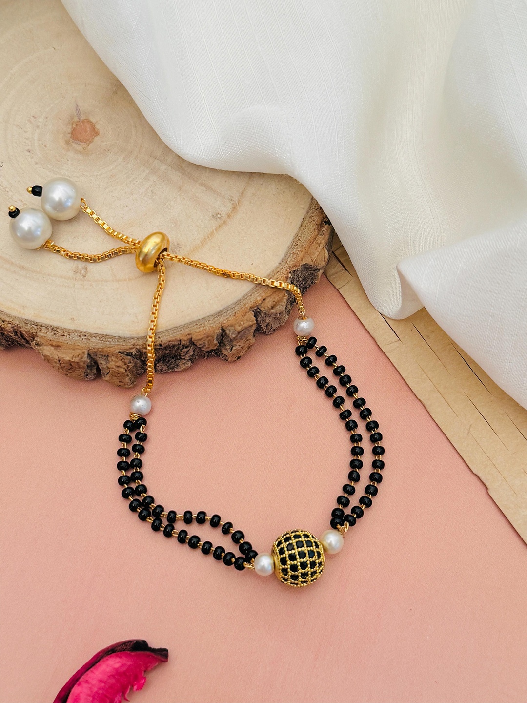 

ABDESIGNS Gold-Plated Artificial Stones and Beads Mangalsutra