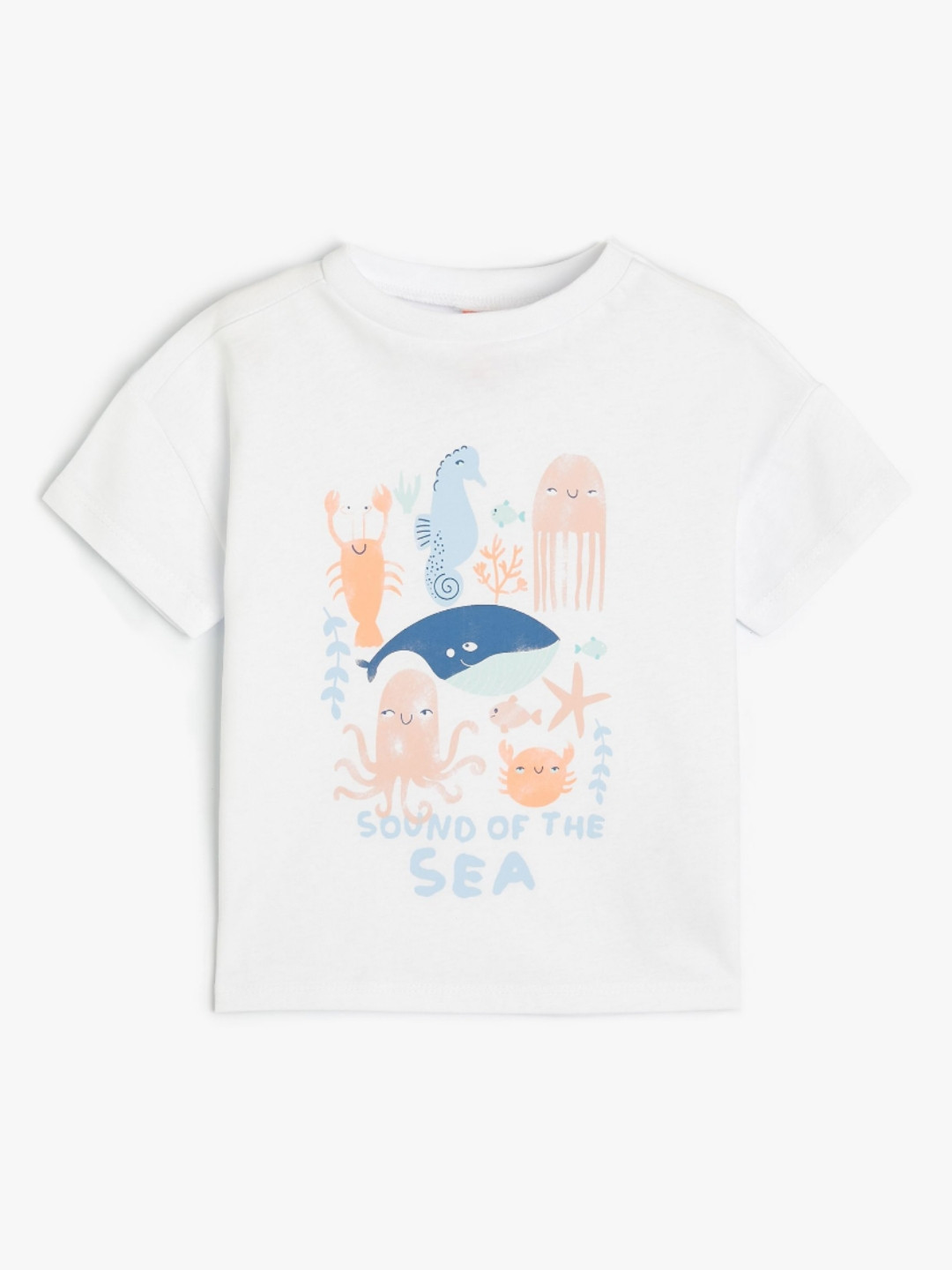 

Koton Girls Graphic Printed Round Neck Cotton T-shirt, White