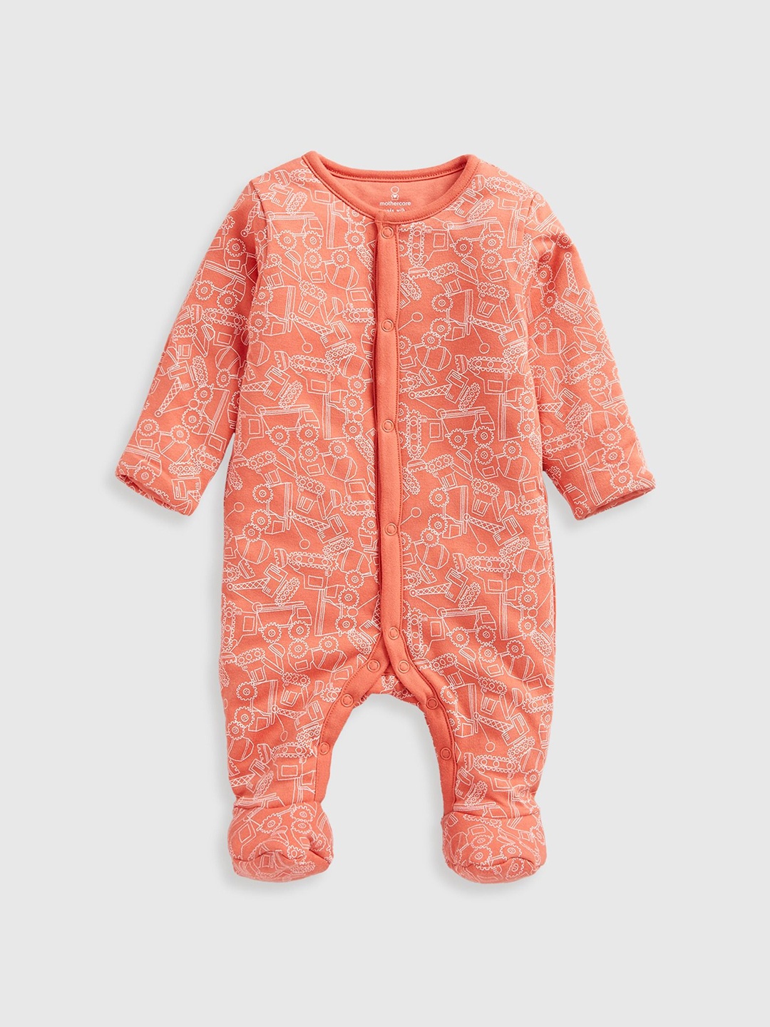 

mothercare Boys Printed Sleepsuit, Orange