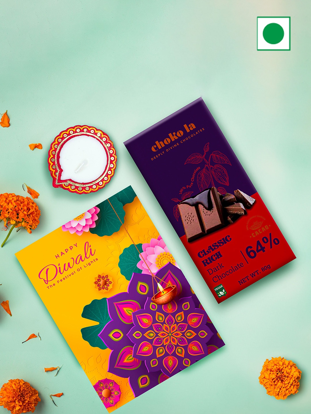 

choko la Chunk Cocoa almond Cookies Diwali special, Blue
