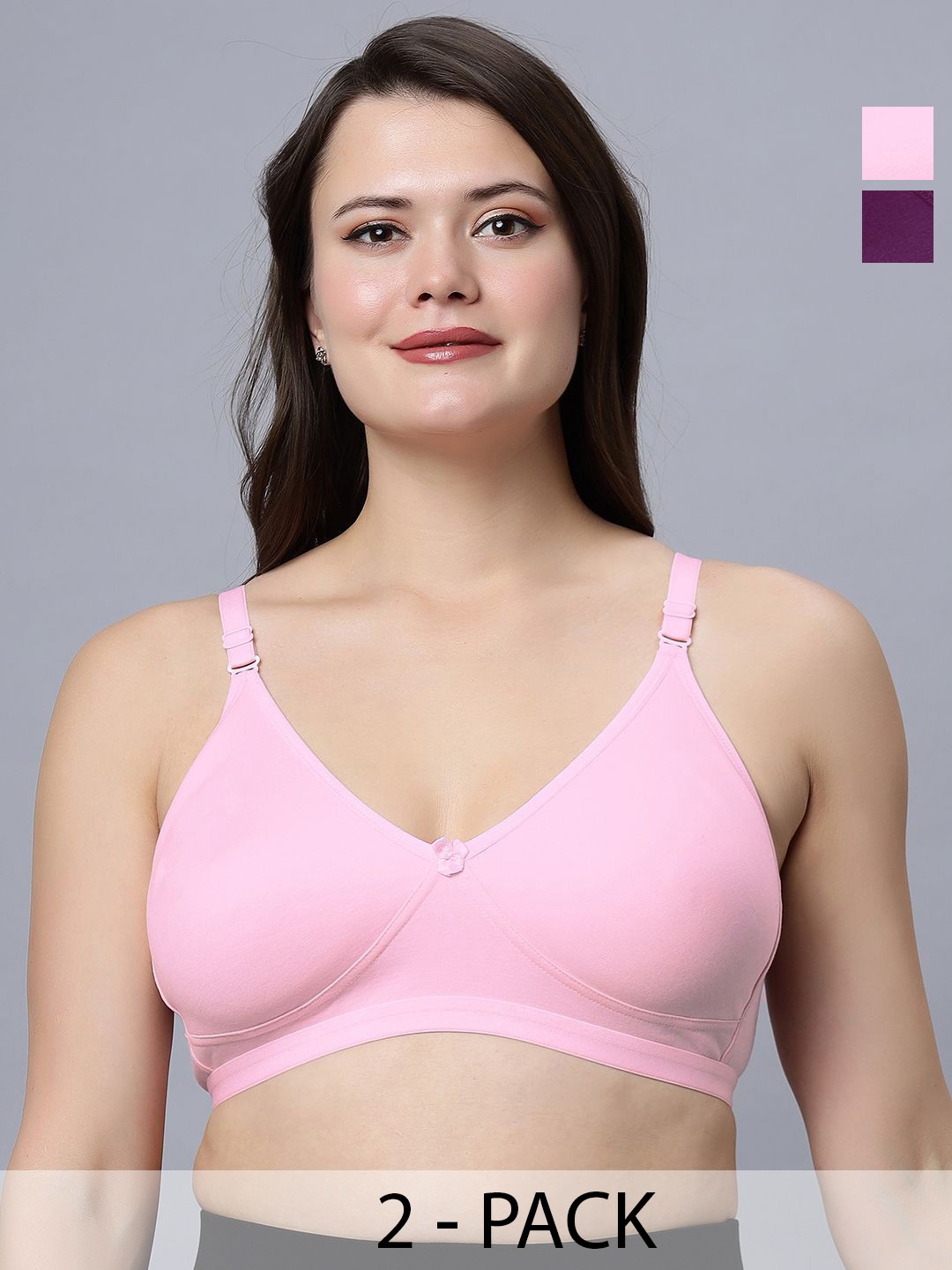 

In Care Pack Of 2 Medium Coverage T-shirt Bra, Pink