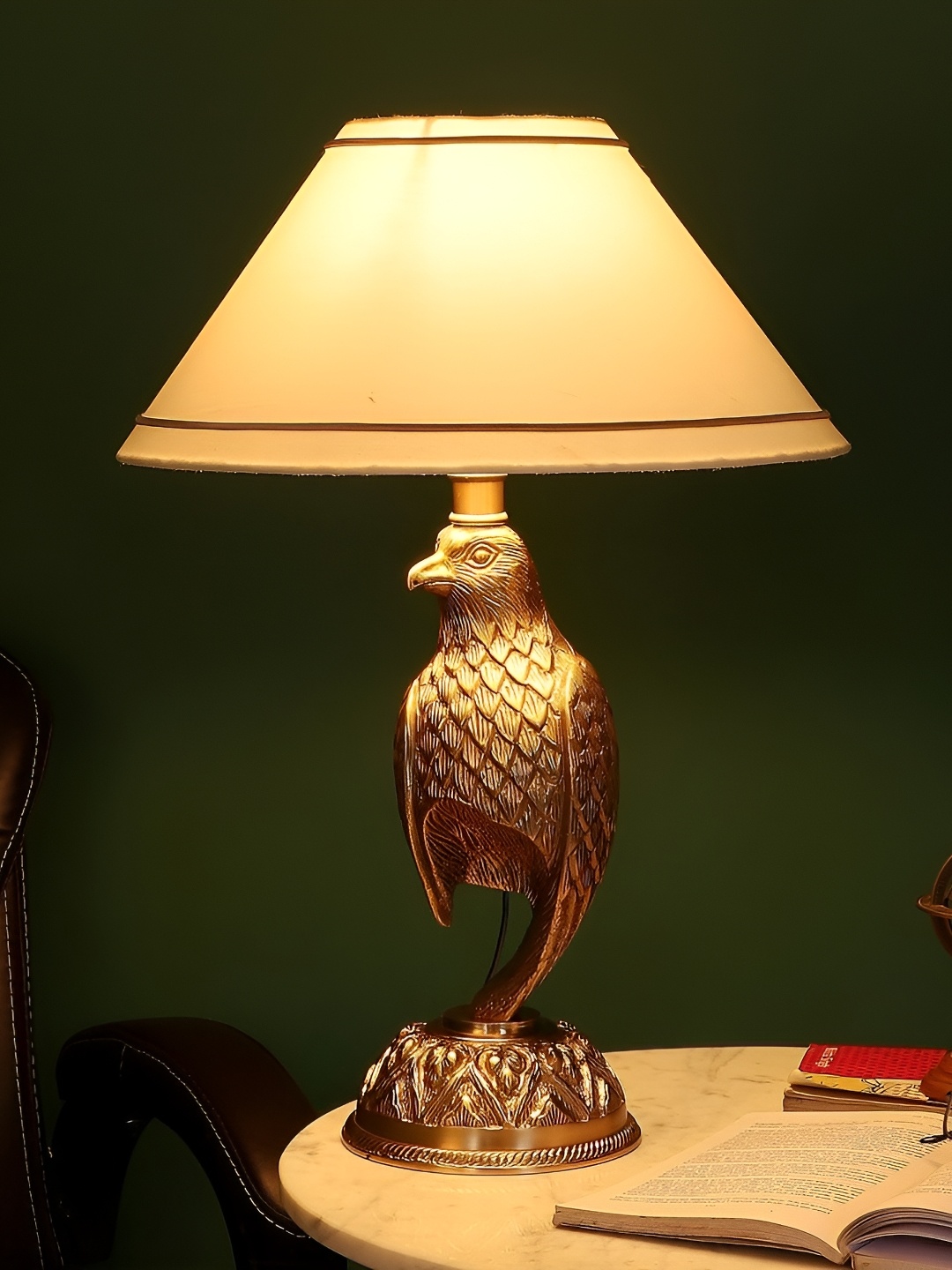 

pristine interiors Beige Metal Contemporary Cylindrical Shaped Table Lamp