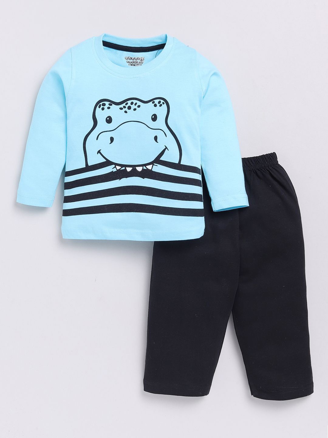 

E-TEENZ Boys Printed Round Neck Pure Cotton T-shirt with Trouser, Blue