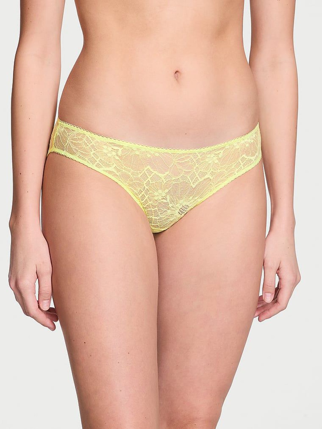 

Victoria's Secret Women Self-Designed Lace Bikini Briefs, Yellow