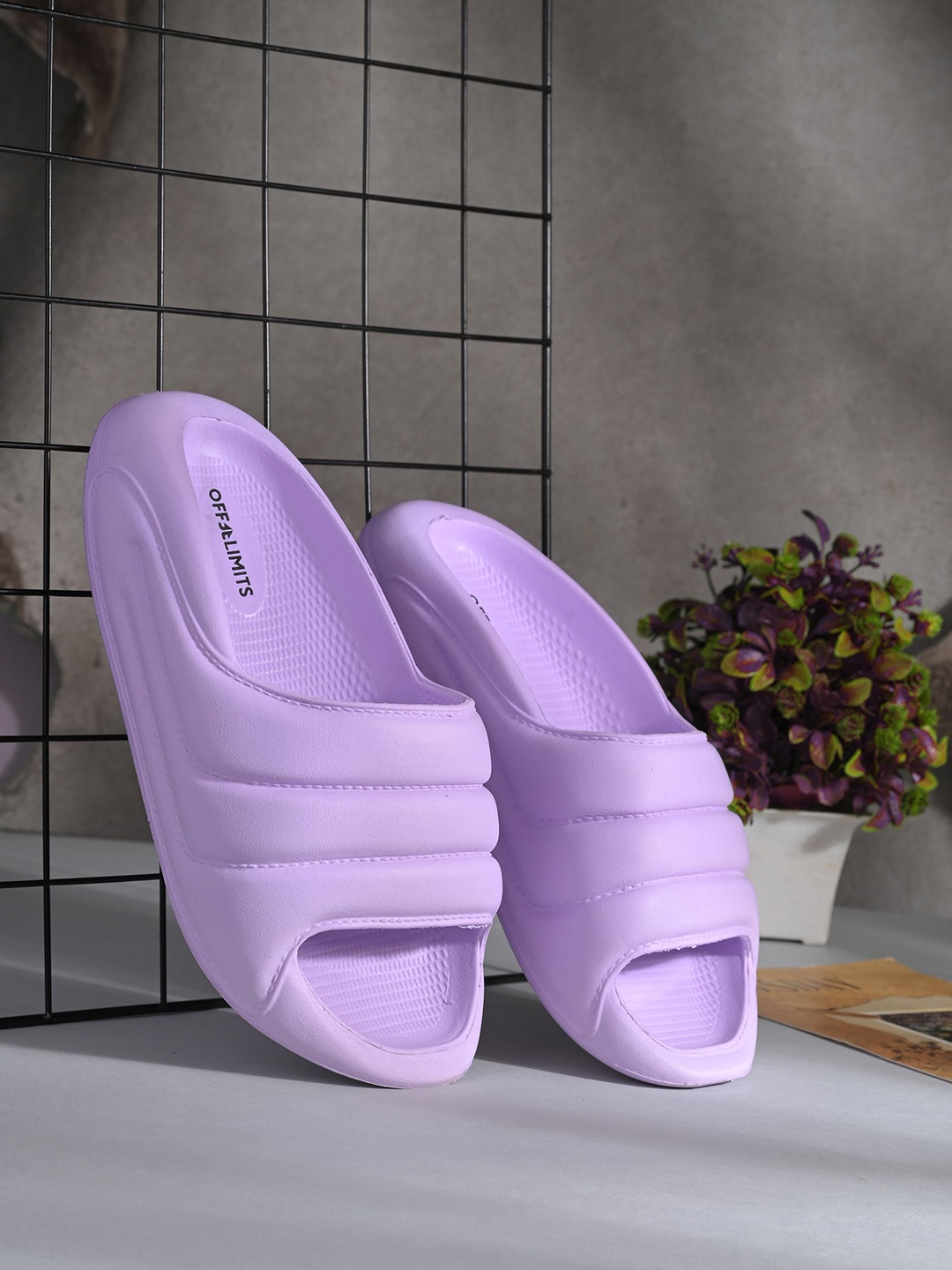 

OFF LIMITS Women Rubber Sliders, Lavender