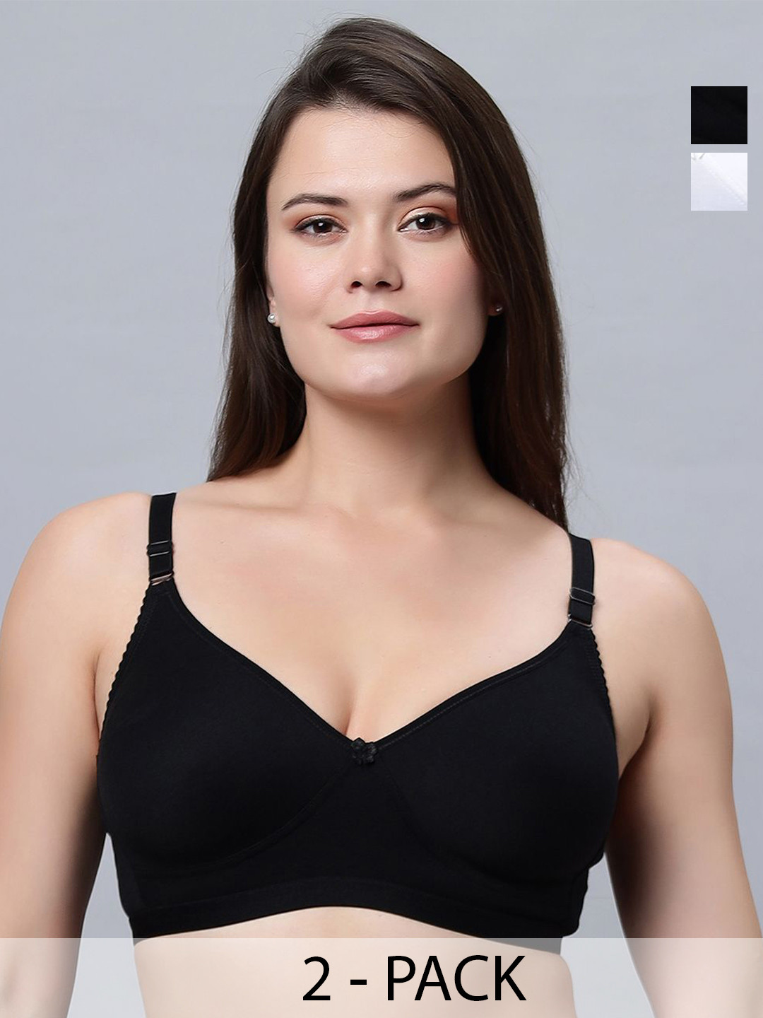

In Care Pack Of 2 Non Padded Full Coverage Underwired T-shirt Bra, White