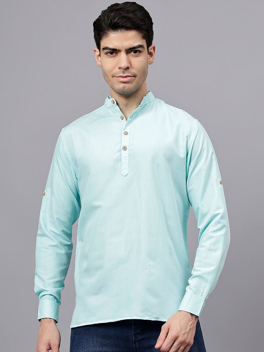 

univibe Men Patchwork Kurta, Fluorescent green