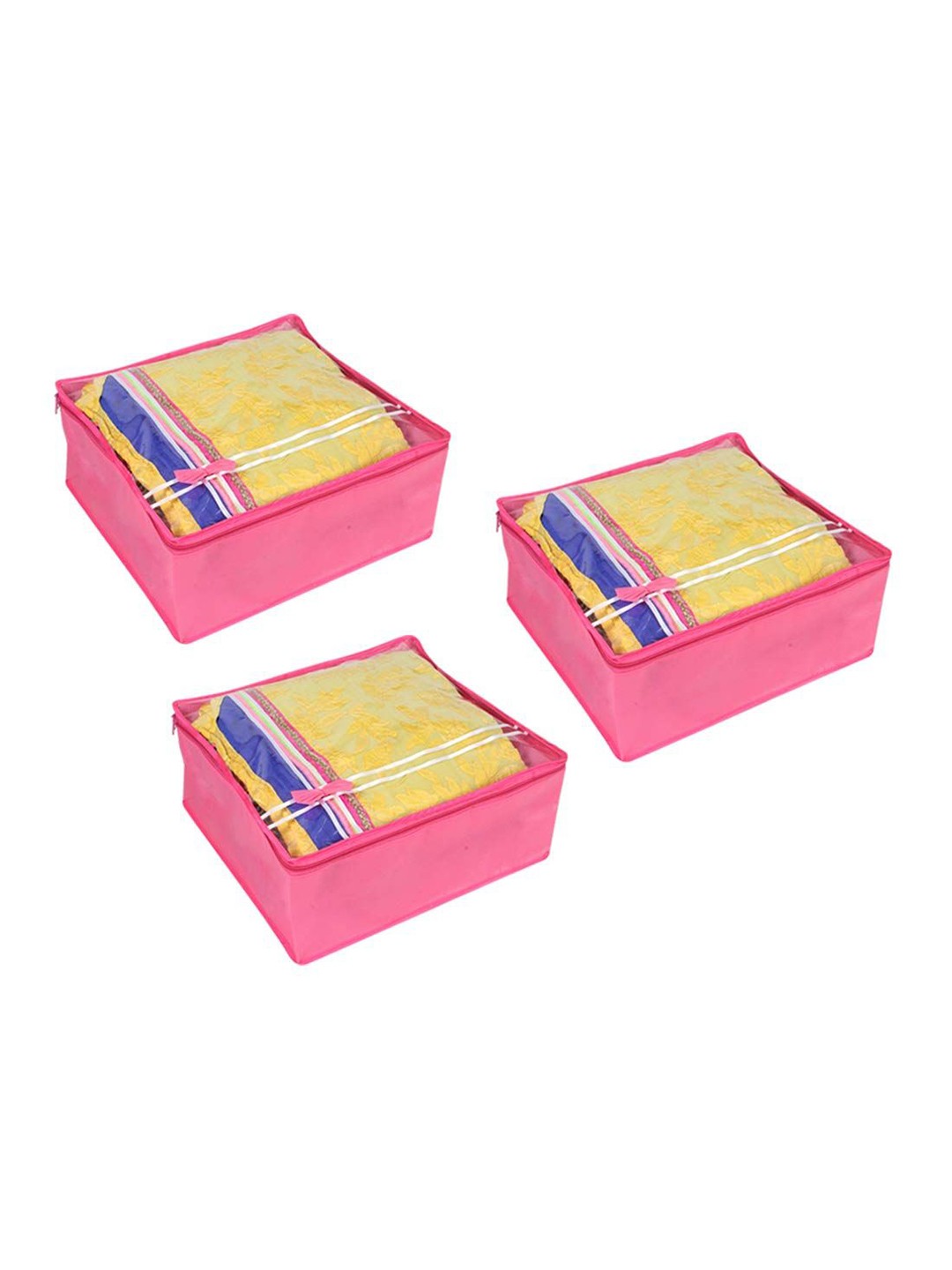 

prettykrafts Pink & Transparent 3 Pieces Drawer Organisers