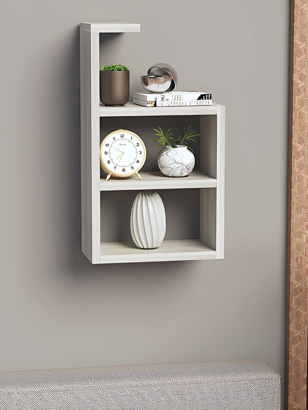 

RANDOM White Engineered Wood Pocket Wall Shelf