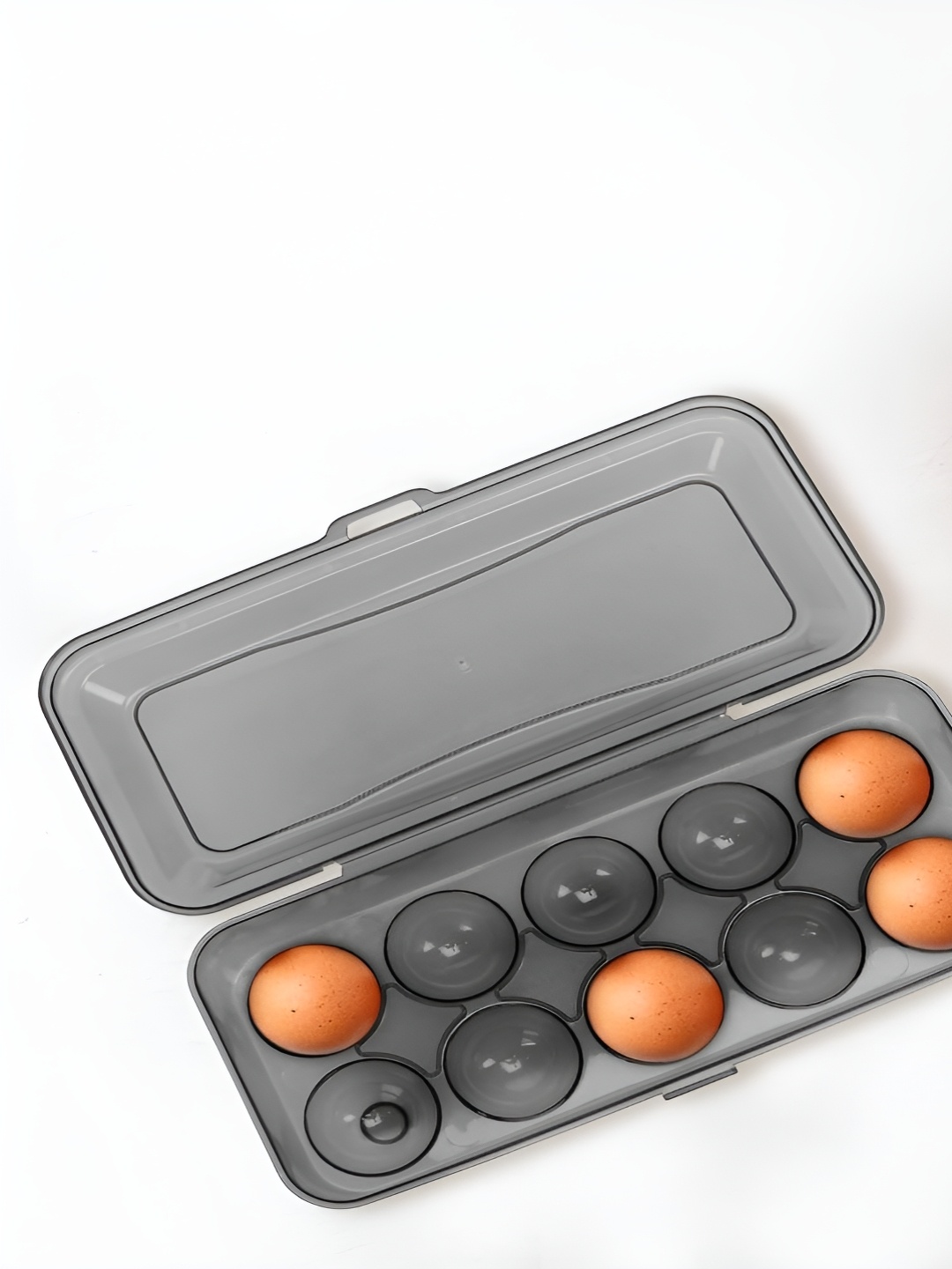 

KriShyam 10 Eggs Stackable Covered Egg Holders, Grey