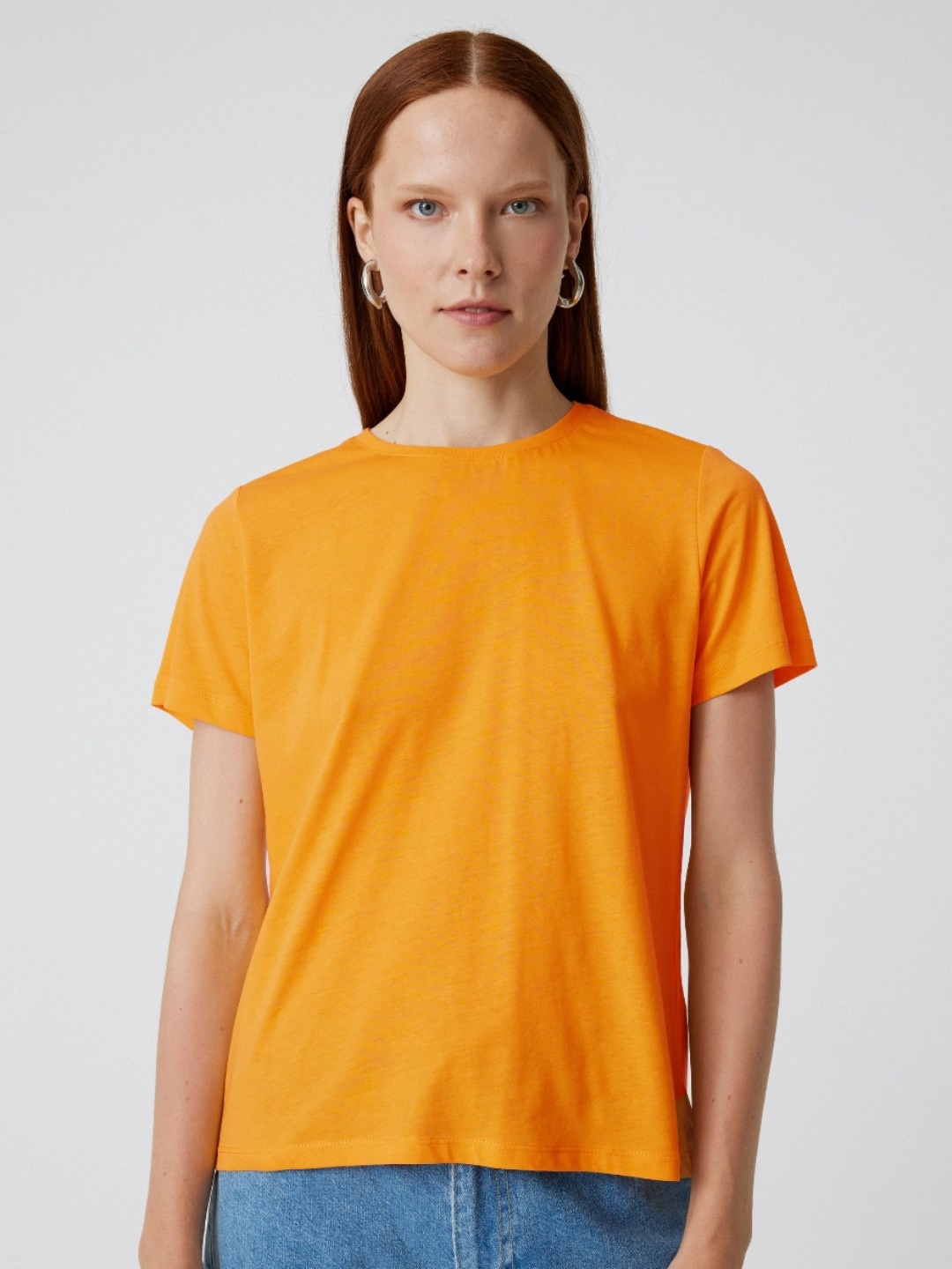 

Koton Women Solid Round Neck Cotton T-shirt, Yellow