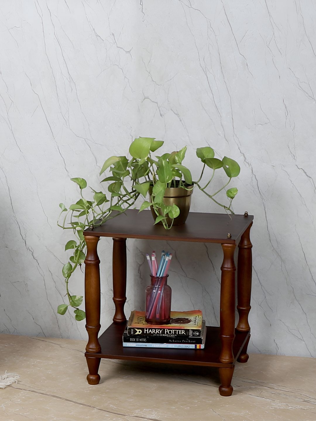 

pristine interiors Brown Wood Bedside Table