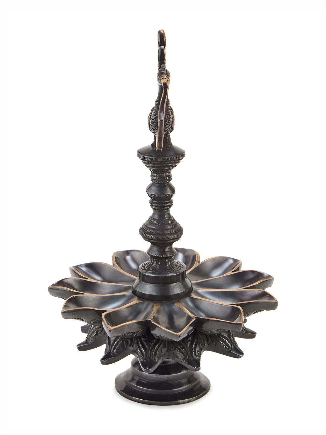 

Fabindia Mehnoor Black & Gold-Toned Textured Antiqued Brass Oil Lamp Diyas