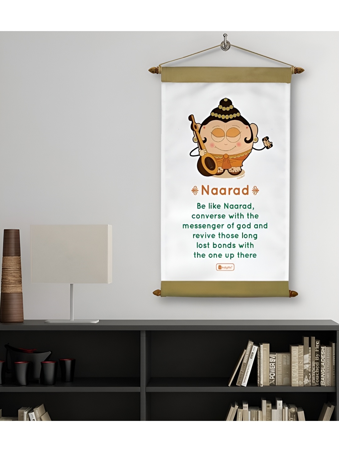 

Indigifts White & Green Be Like Naarad Quote Printed Wall Art