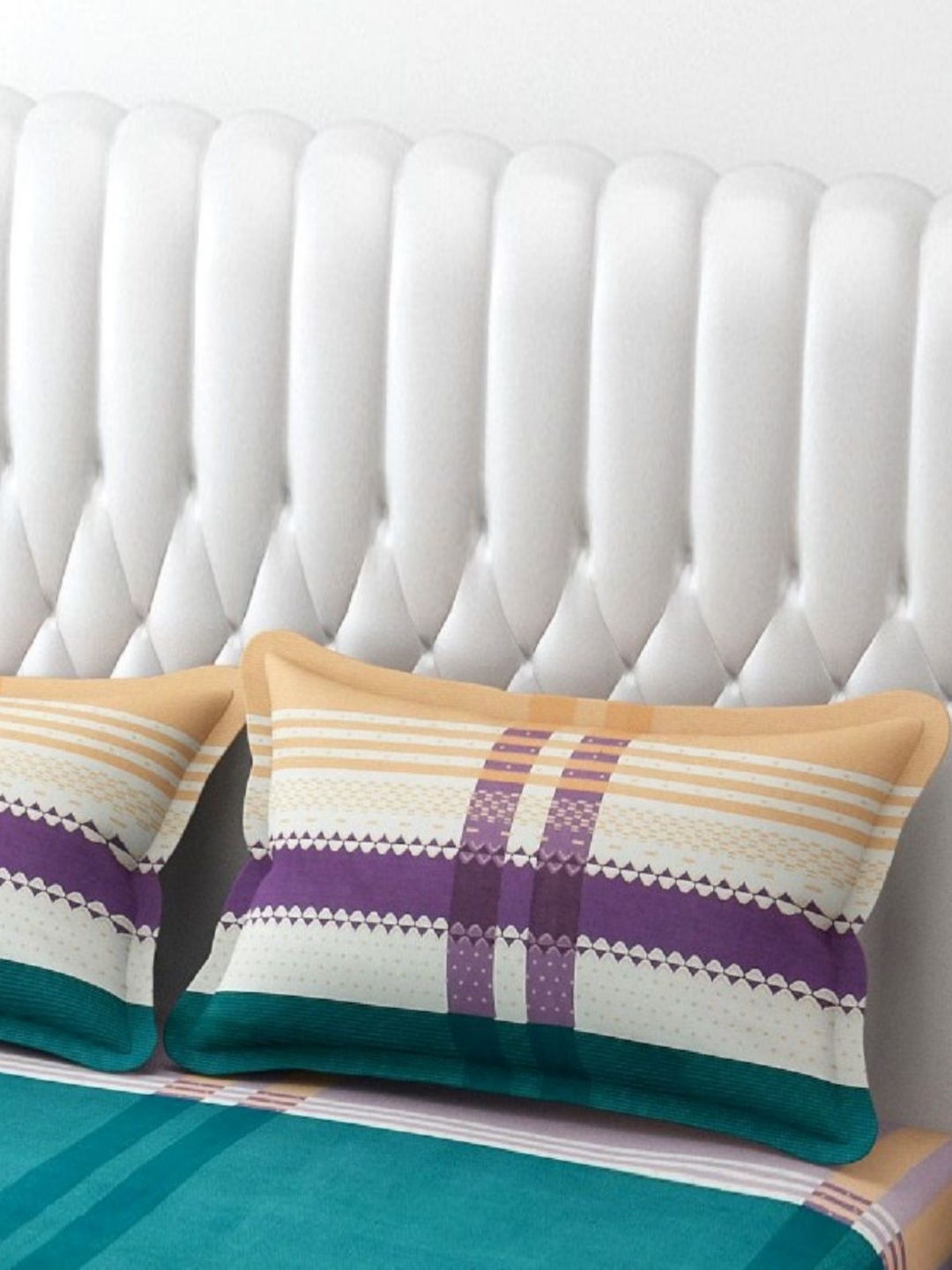 

AaHo Decor Brown & White 2 Pieces Abstract Printed Rectangle Pillow Covers