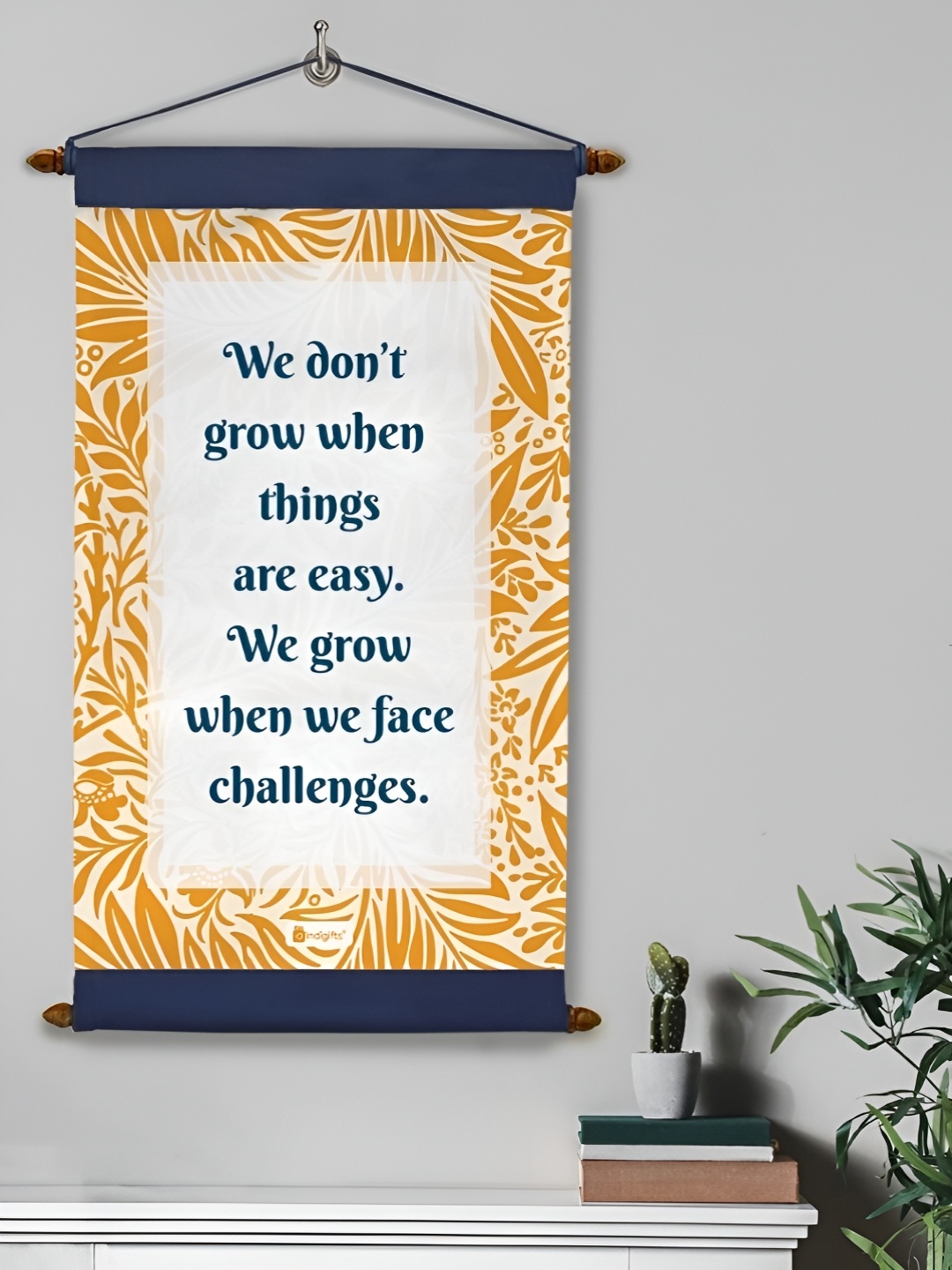 

Indigifts Yellow & White Inspirational Quote Printed Wall Hanging