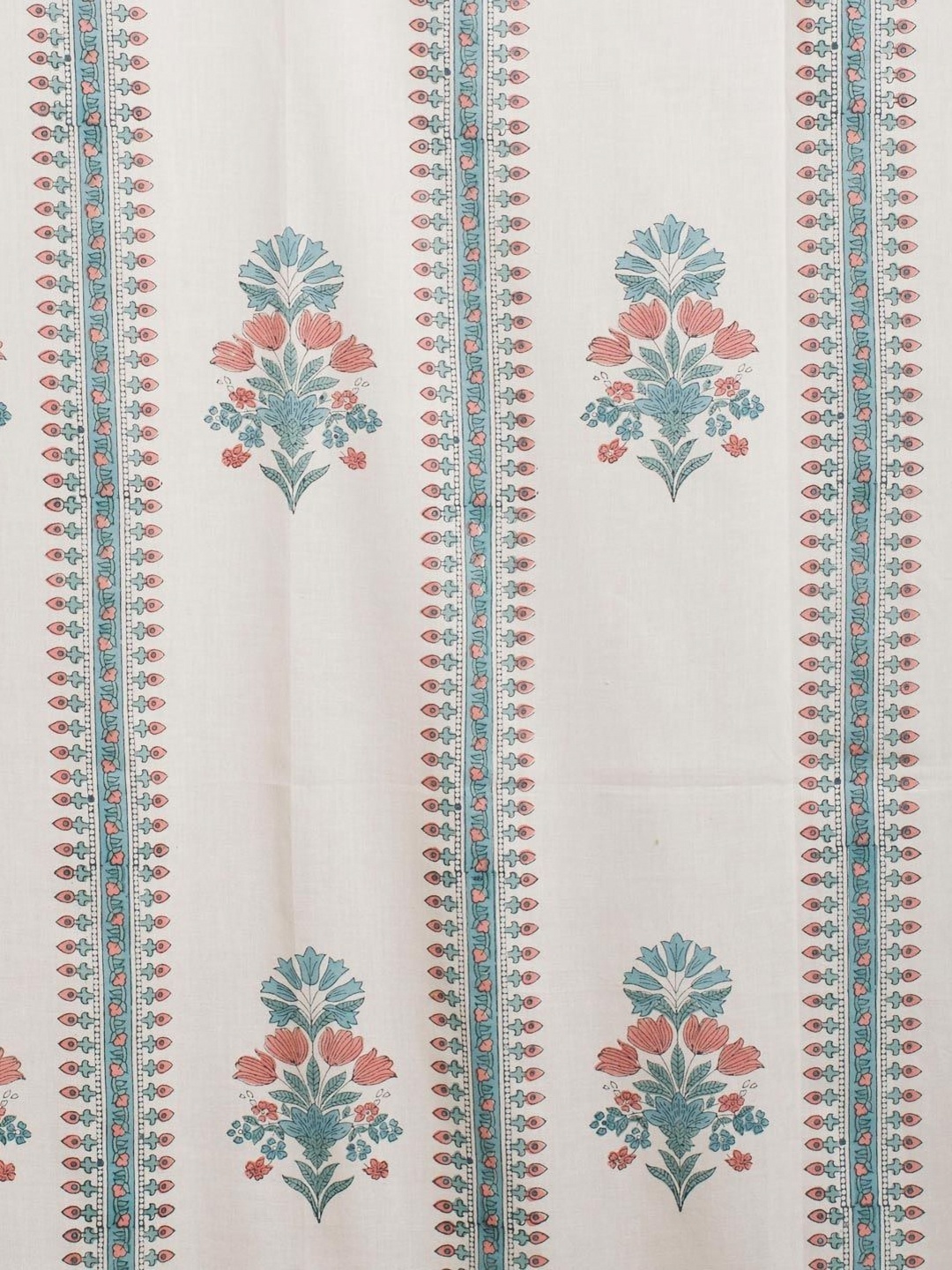 

Fabindia Palampur White & Blue Ethnic Motifs Printed Cotton Window Curtain