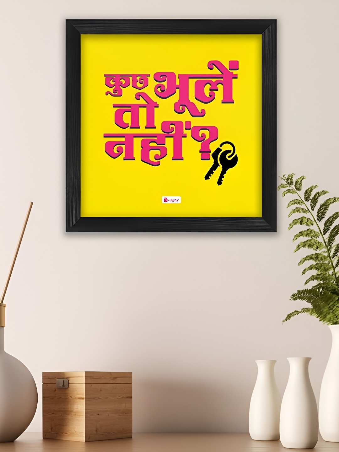

Indigifts Yellow & Black Kuch Bhule Toh Nhi Printed Wooden Wall Art