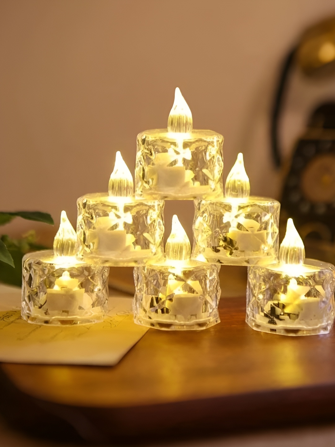 

Homesake White & Transparent 6 pieces Tea Light Candle