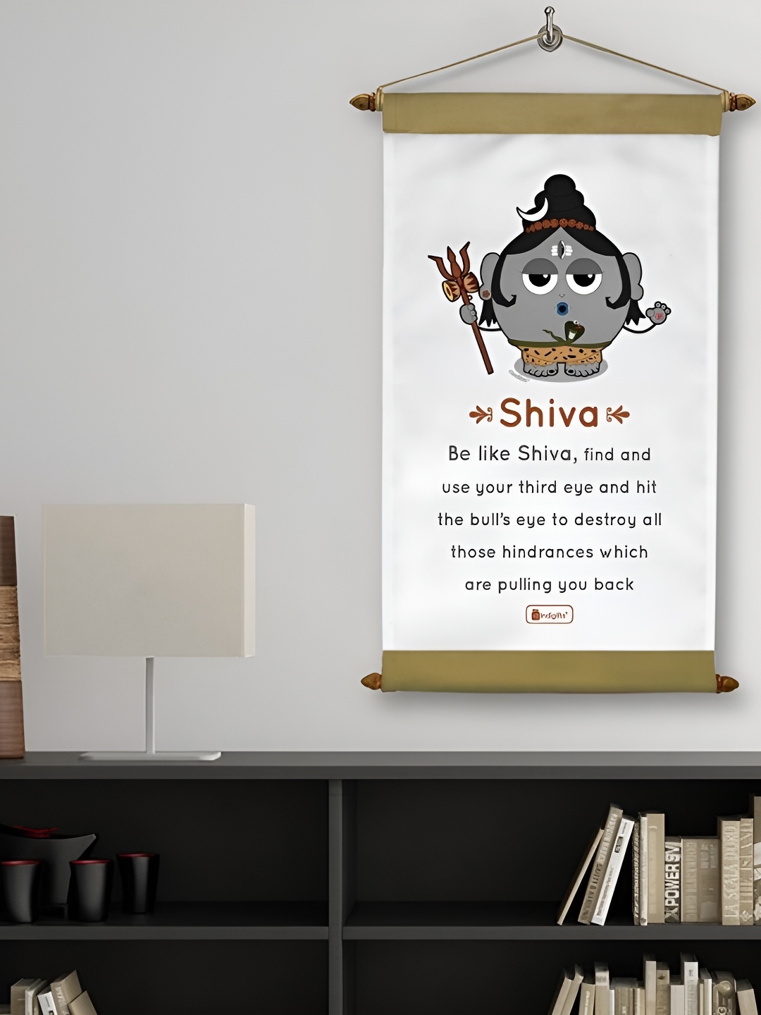 

Indigifts White & Grey Be Like Shiva Quote Printed Wall Hanging