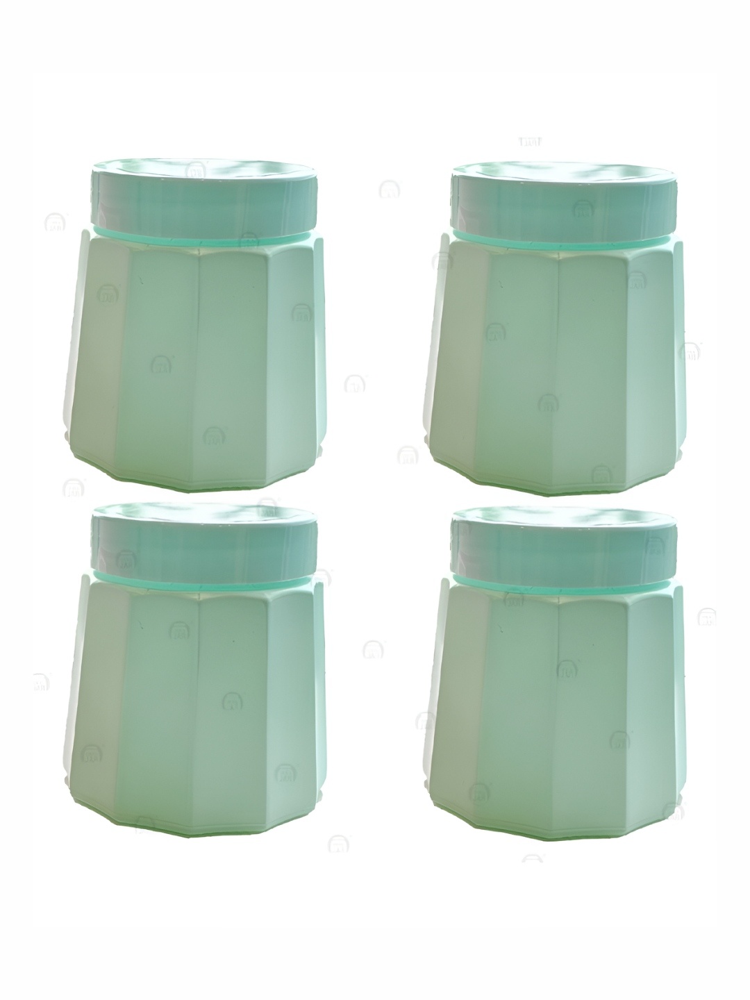 

tyche enterprises Sea Green 4 Pieces Glass Dishwasher Safe Container 300 ml