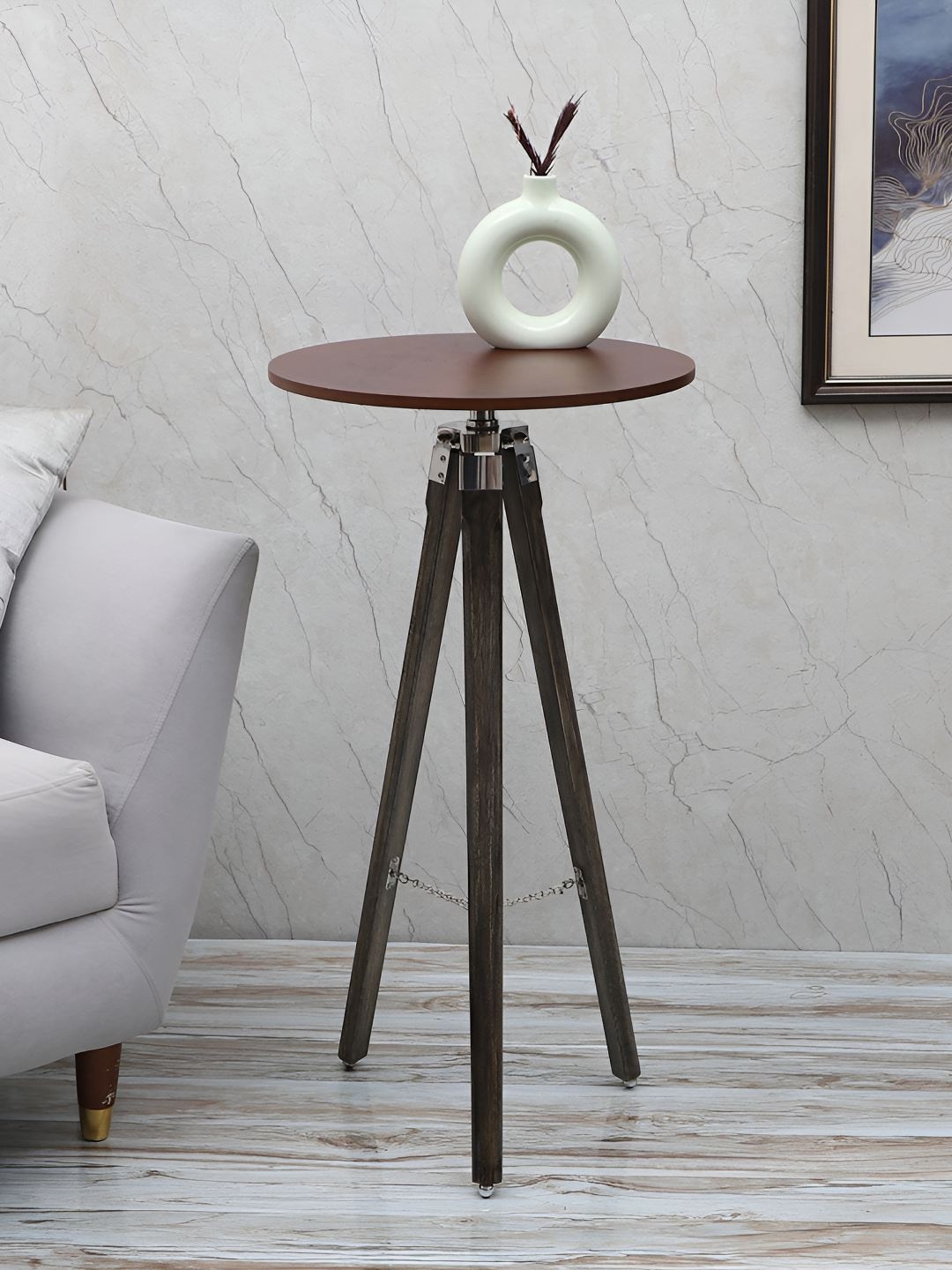 

pristine interiors Grey Tripod Bedside Table