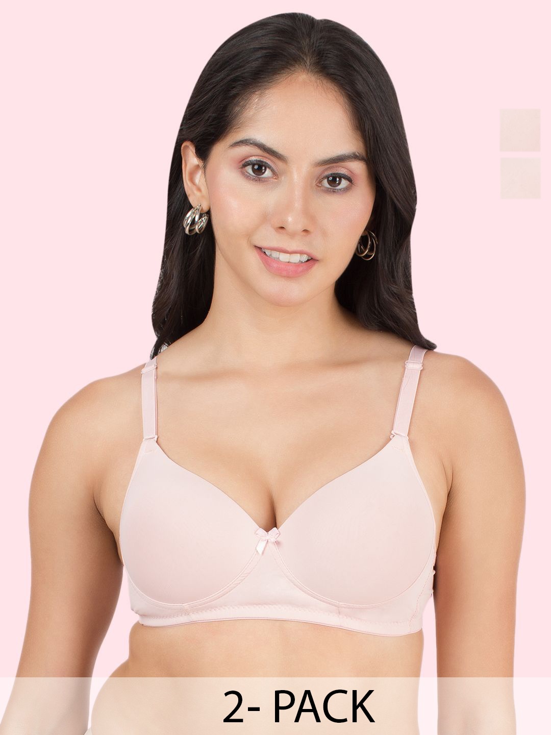 

DressBerry Medium Coverage Heavily Padded Bra, Pink