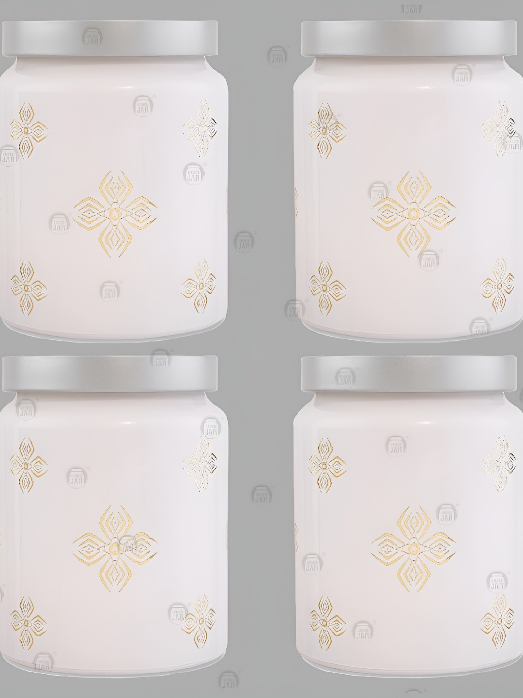 

CROCO JAR White 4 Pieces Glass Dishwasher Safe Container 770 Ml