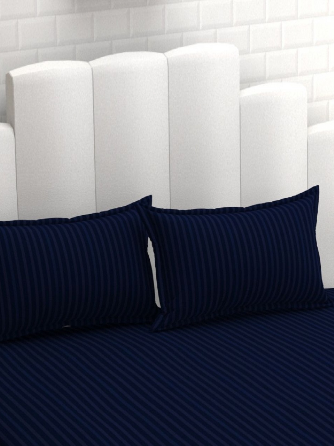 

AaHo Decor Navy Blue 2 Pieces Striped Rectangle Pillow Covers