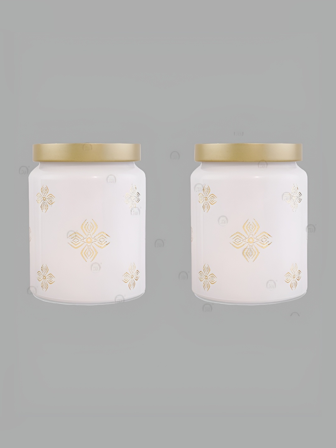 

CROCO JAR White 2 Pieces Glass Dishwasher Safe Container 770 ml
