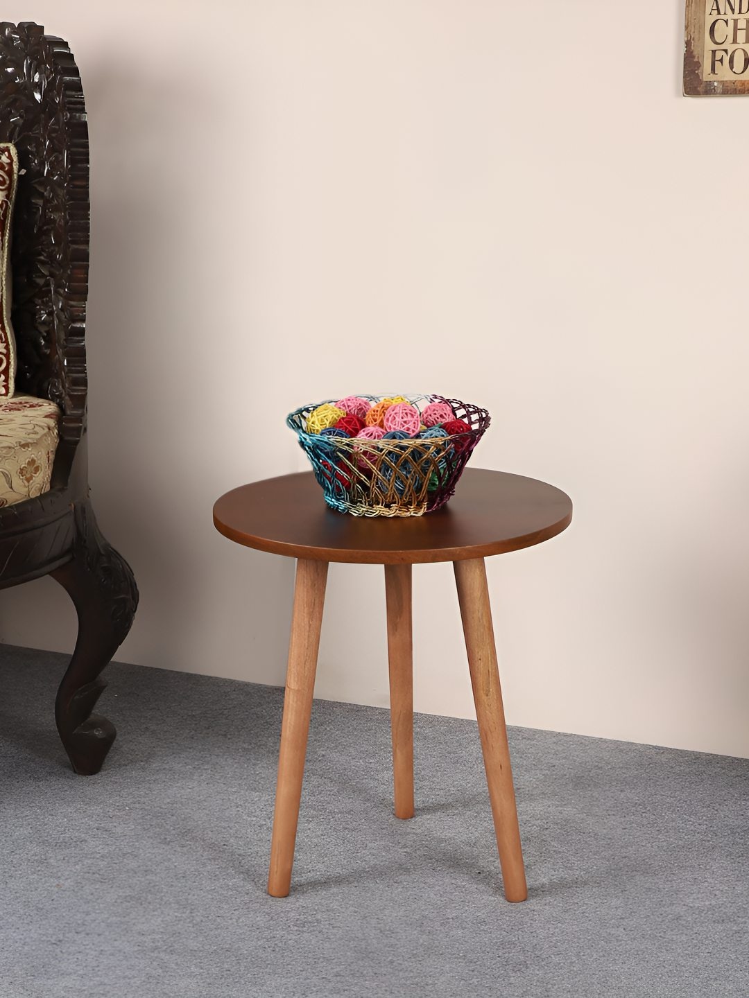 

pristine interiors Brown Wood Round Bedside Table