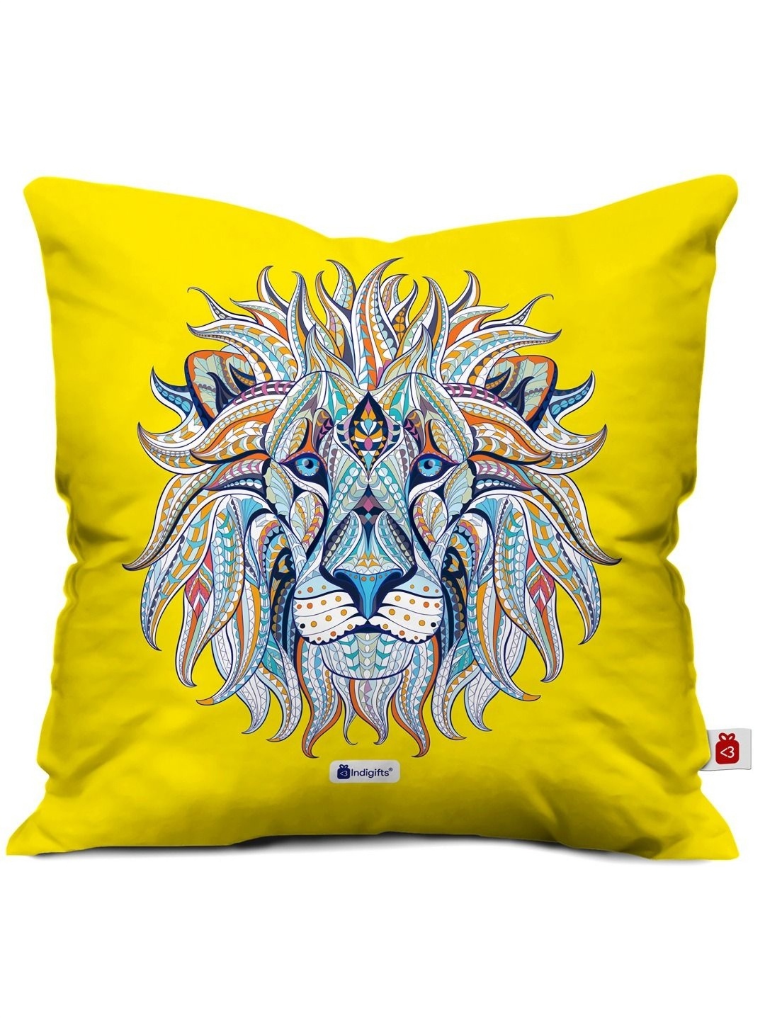 

Indigifts Yellow & White Abstract Printed Square Cushion Cover