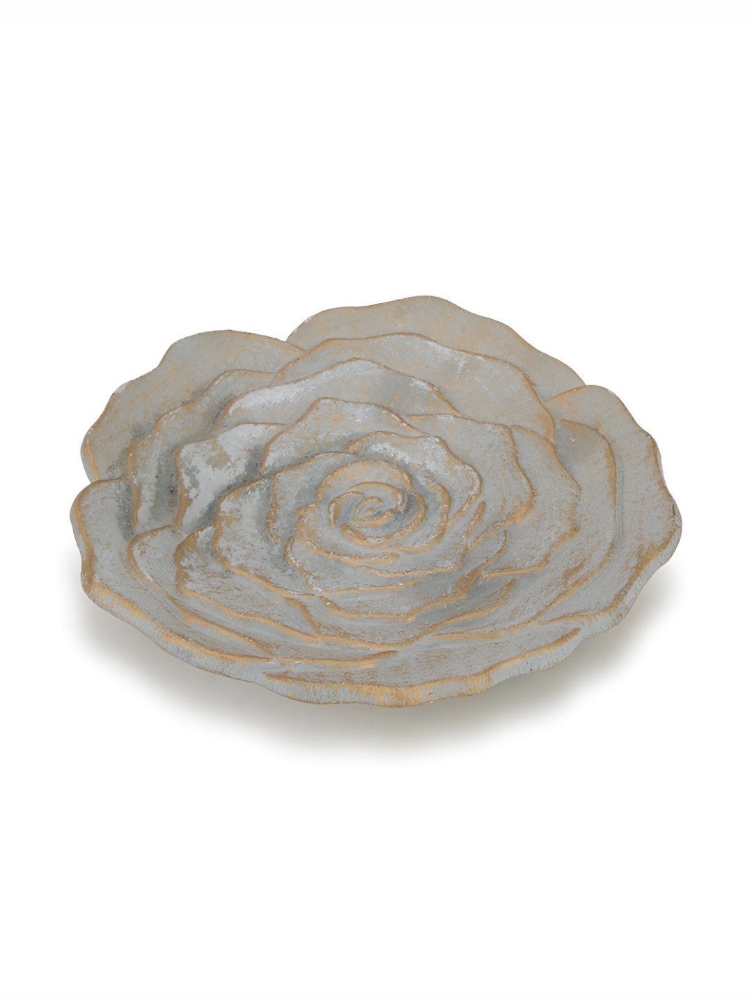 

Fabindia Grey Metal Floral Textured Serving Tray