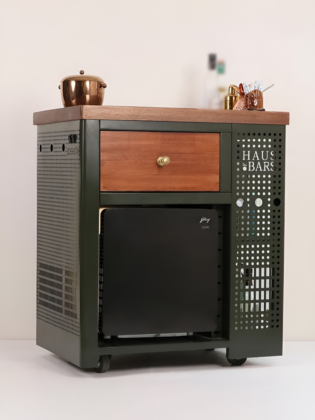 

Haus of Bars Texture Black & Brown Wooden Bar Cabinet