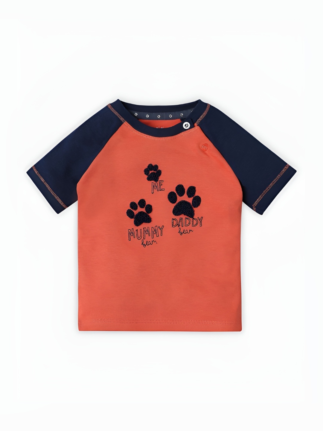 

Ed-a-Mamma Baby Boys Bio Finish Typography Printed Round Neck Cotton T-shirt, Orange