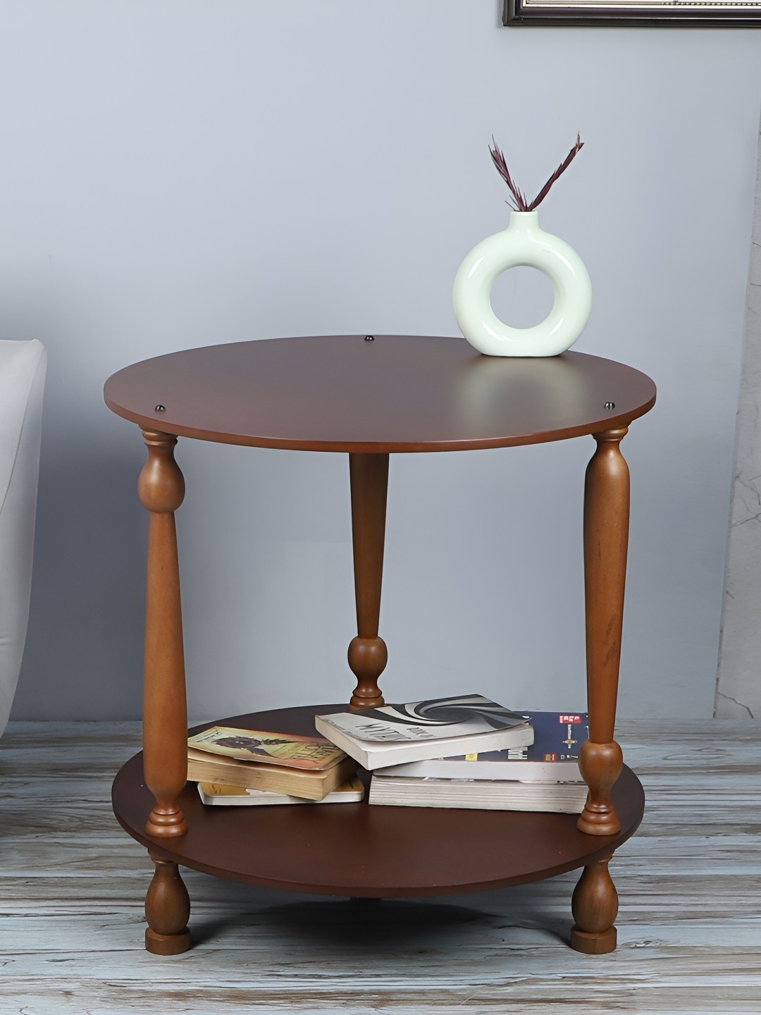 

pristine interiors Brown Wood Round Side Table