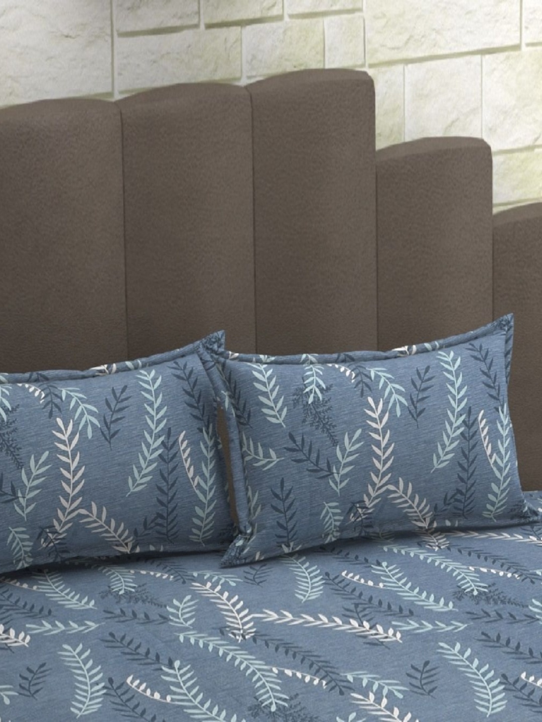 

AaHo Decor Grey & White 2 Pieces Floral Printed Rectangle Pillow Covers