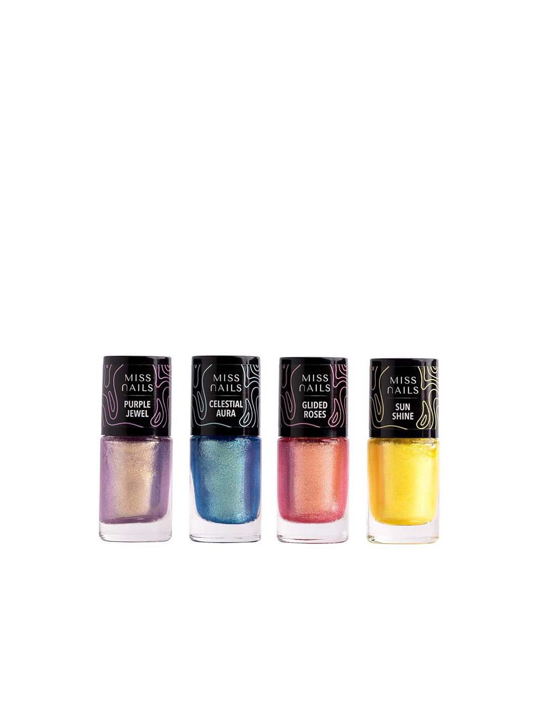 

MISS NAILS Set Of 4 Precious Pastel Collection Nail Paint- 5ml Each, Multi
