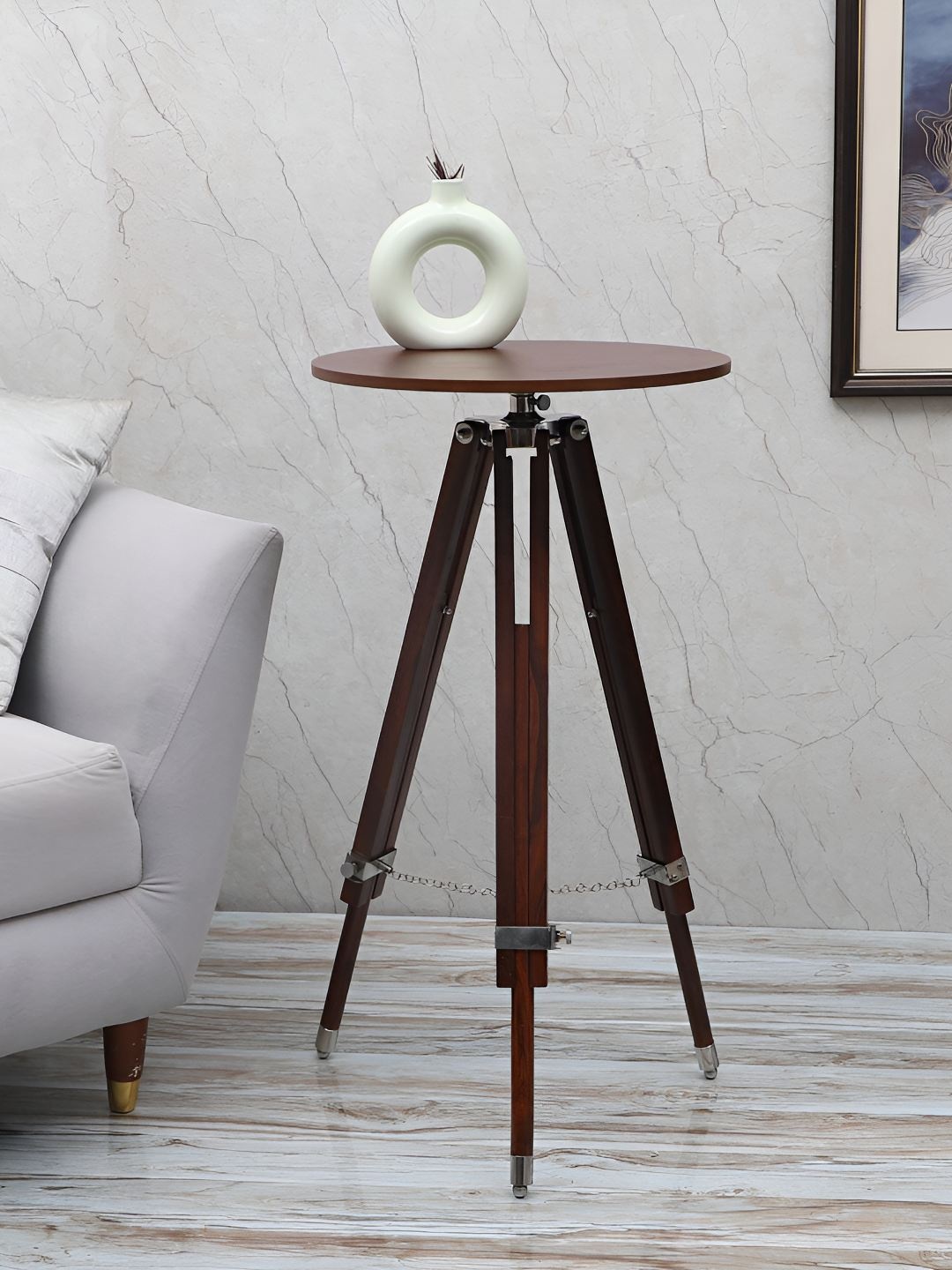 

pristine interiors Brown Margot Tripod Bedside Table