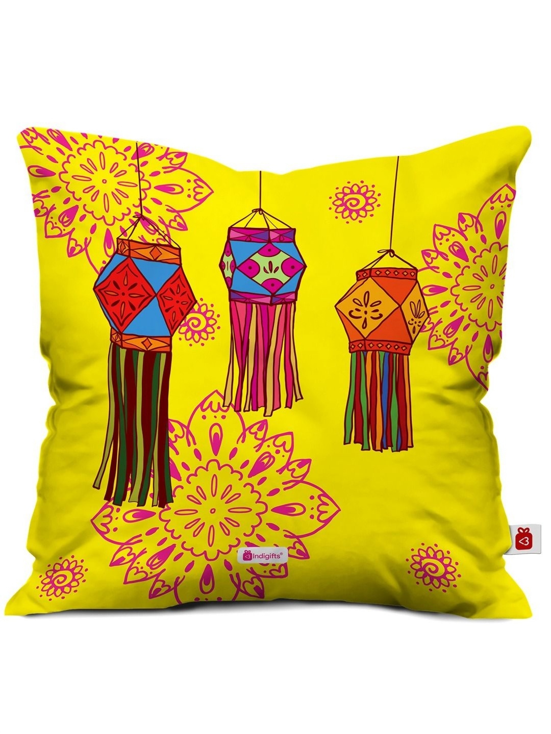

Indigifts Yellow & Blue Floral Printed Square Shaped Cushion Covers