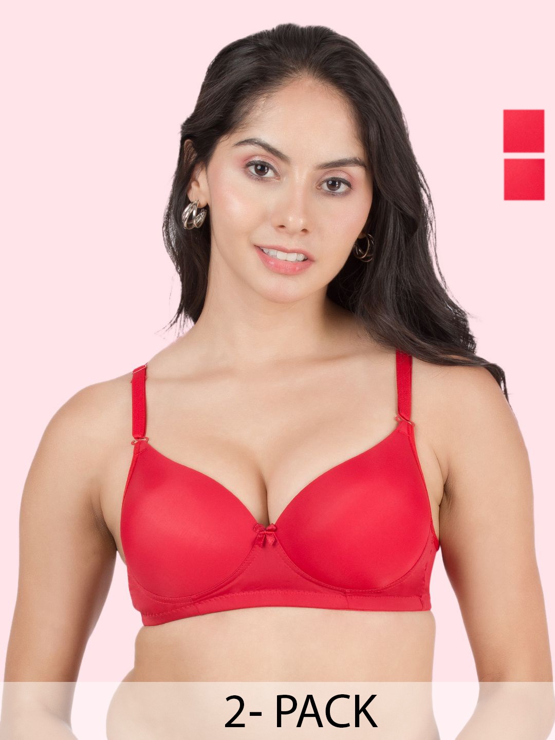 

DressBerry Bra Medium Coverage Heavily Padded, Red
