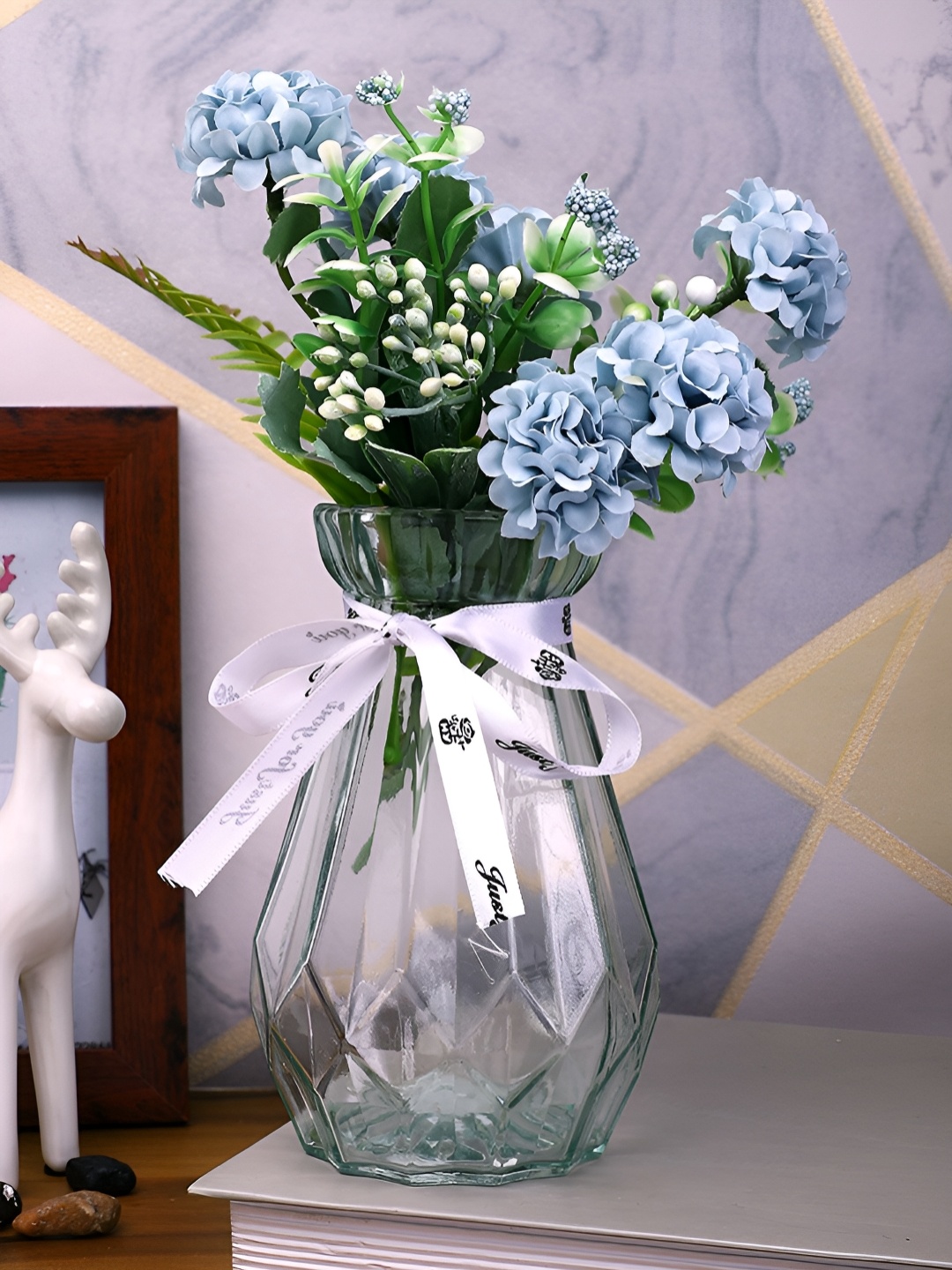 

TAYHAA Transparent Textured Glass Vase