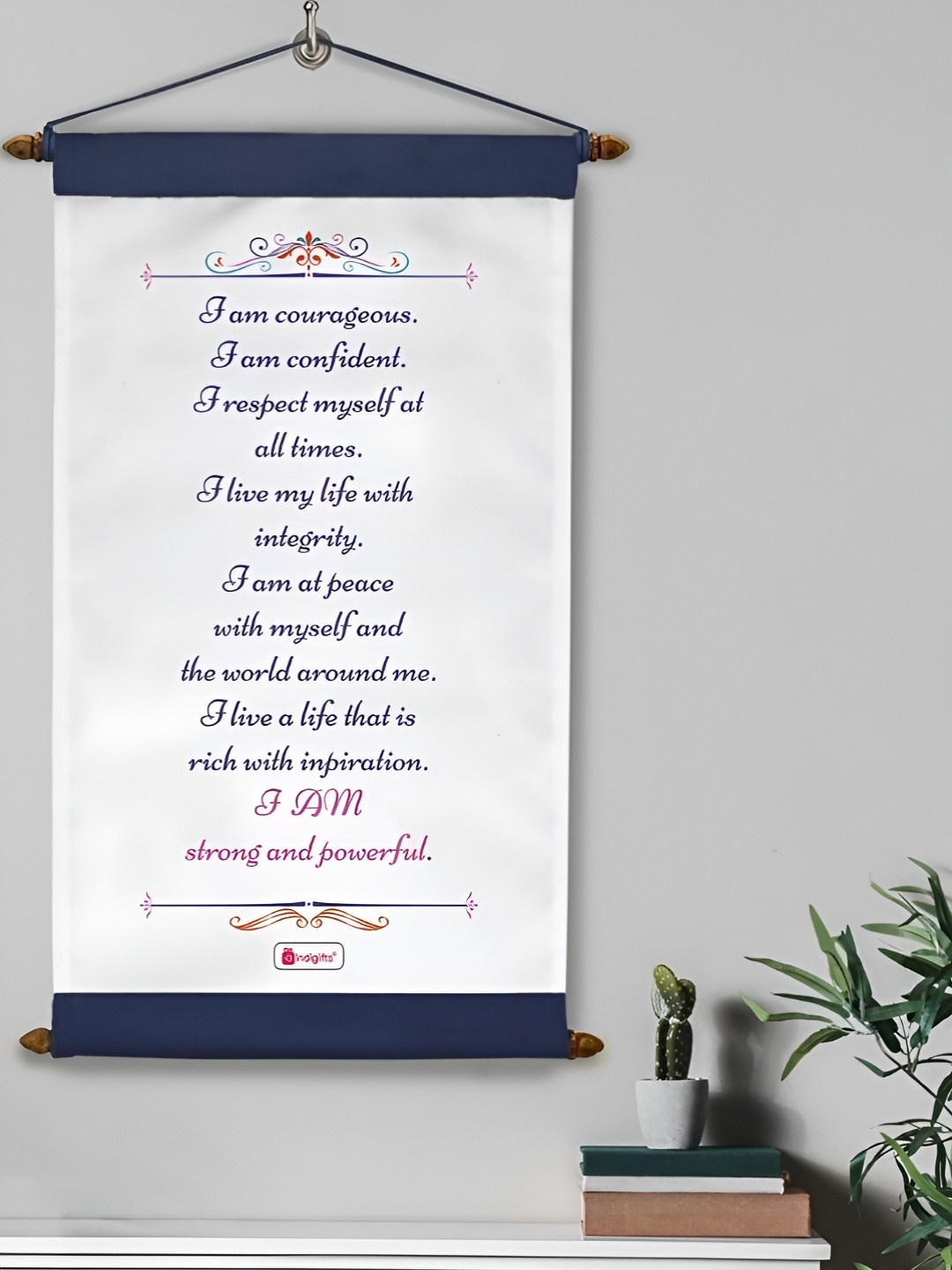 

Indigifts White & Blue Be Motivational Quote Printed Wall Hanging