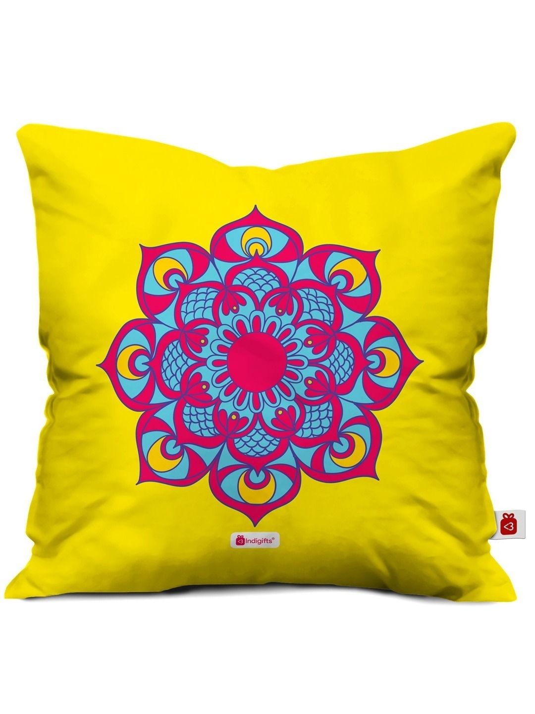 

Indigifts Yellow & Blue Floral Square Cushion Covers