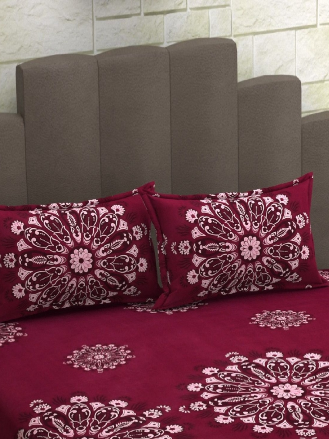 

AaHo Decor Violet & Pink 2 Pieces Ethnic Motifs Printed Rectangle Pillow Covers